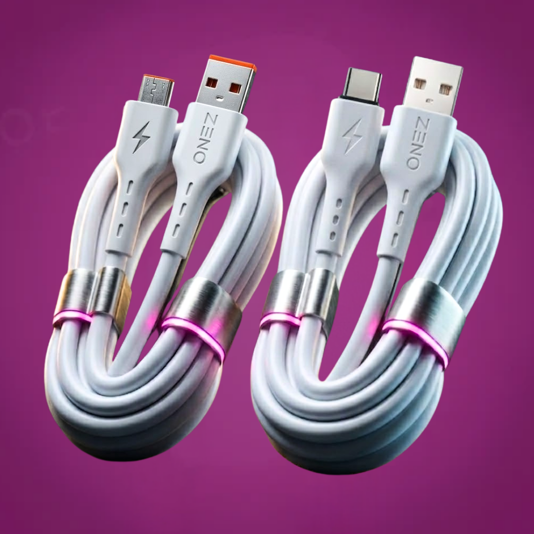 ZENO Dual Fast Charging Cable Bundle – USB to Micro USB + USB to Type-C