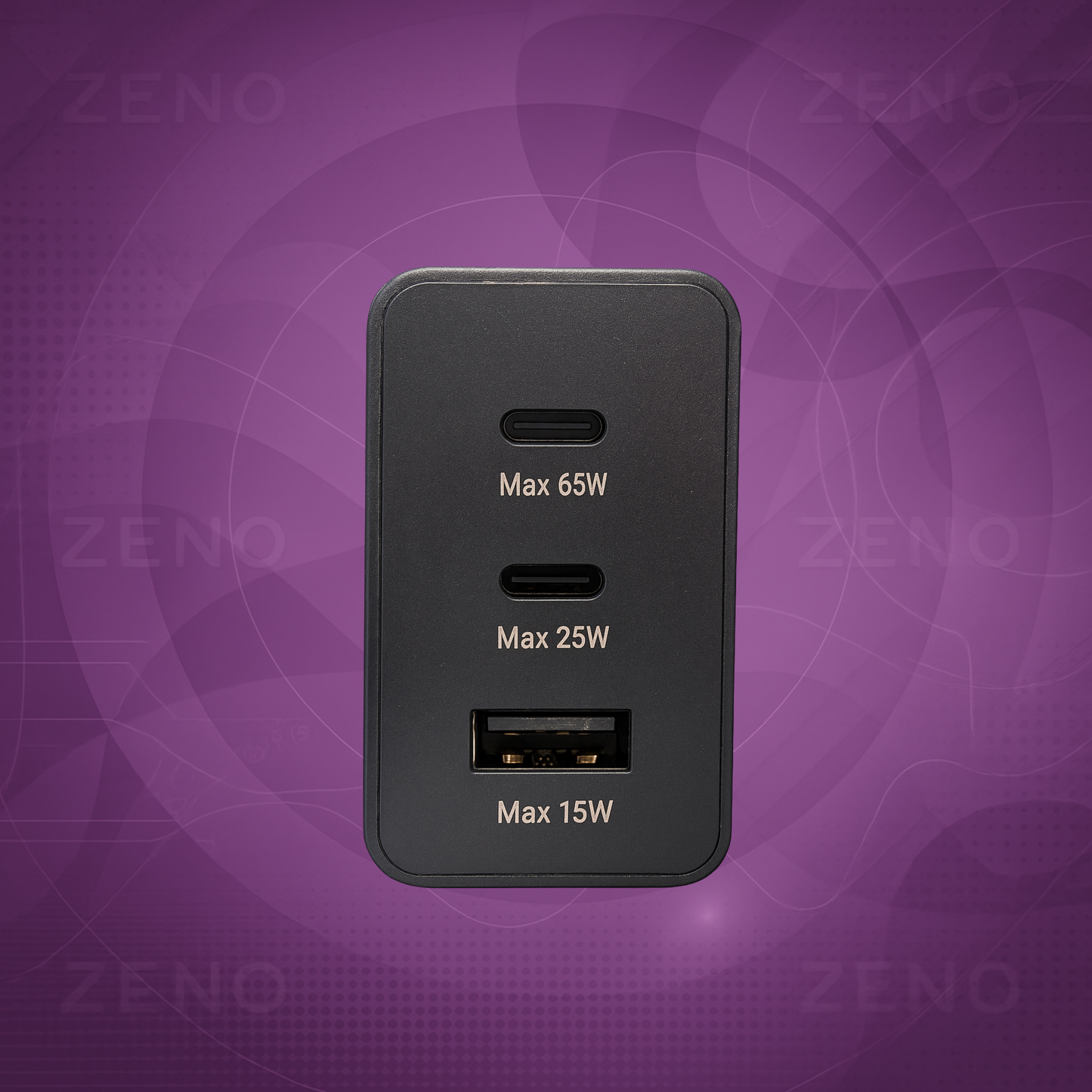 Zeno 65W Triple Port PD Charger | C type to C type cable is included