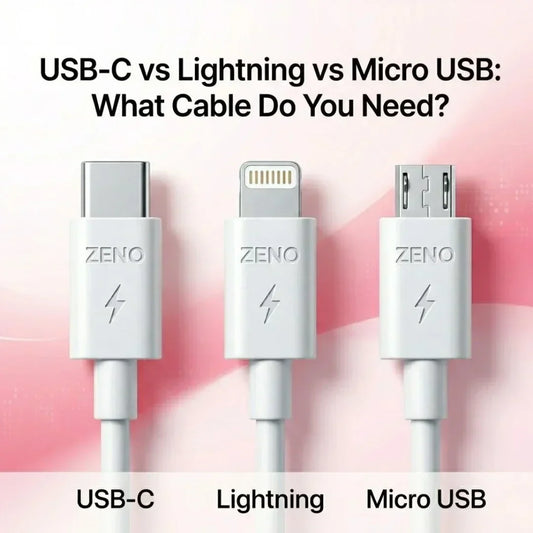 USB-C Lightning Micro USB cable comparison connectors