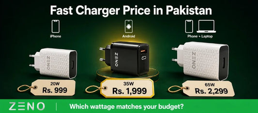 Fast charger price Pakistan Zeno 20W 35W 65W price comparison