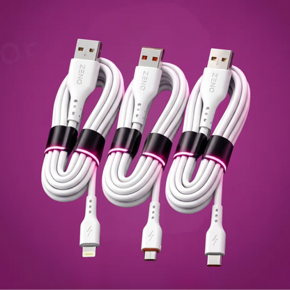 3-in-1 Cable Bundle Type-C + Micro USB + Lightning | All Phones