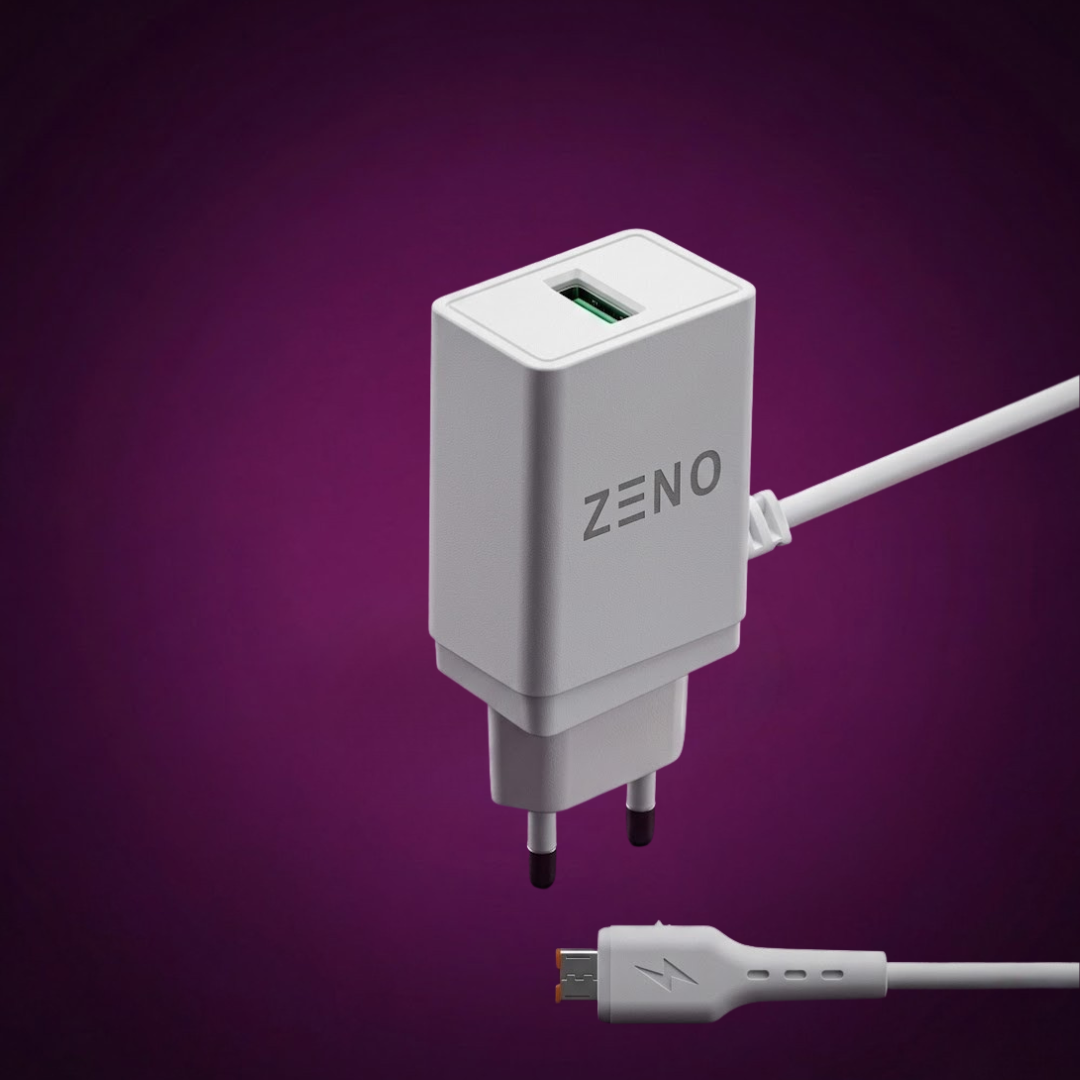 Zeno Single USB Charger With Micro USB