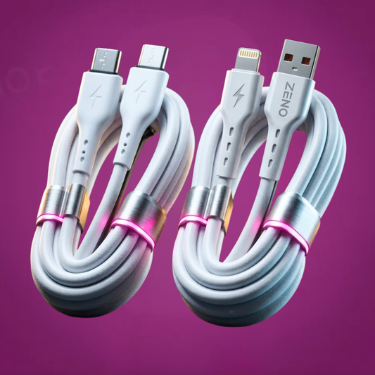 ZENO Premium Duo – Type-C to C + Lightning Fast Charging Bundle