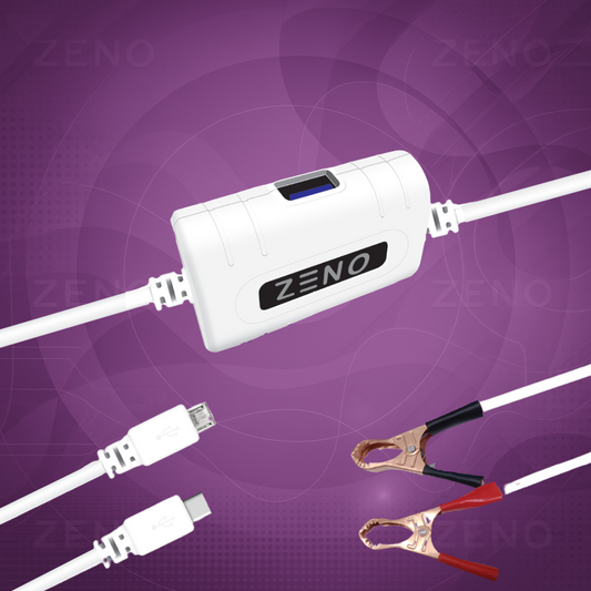 ZENO Single USB Clip Charger With Micro USB and C-type Cable - Versatile & Smart Charging Solution