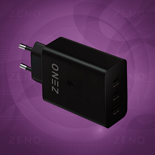 Zeno 65W Triple Port PD Charger | C type to C type cable is included |