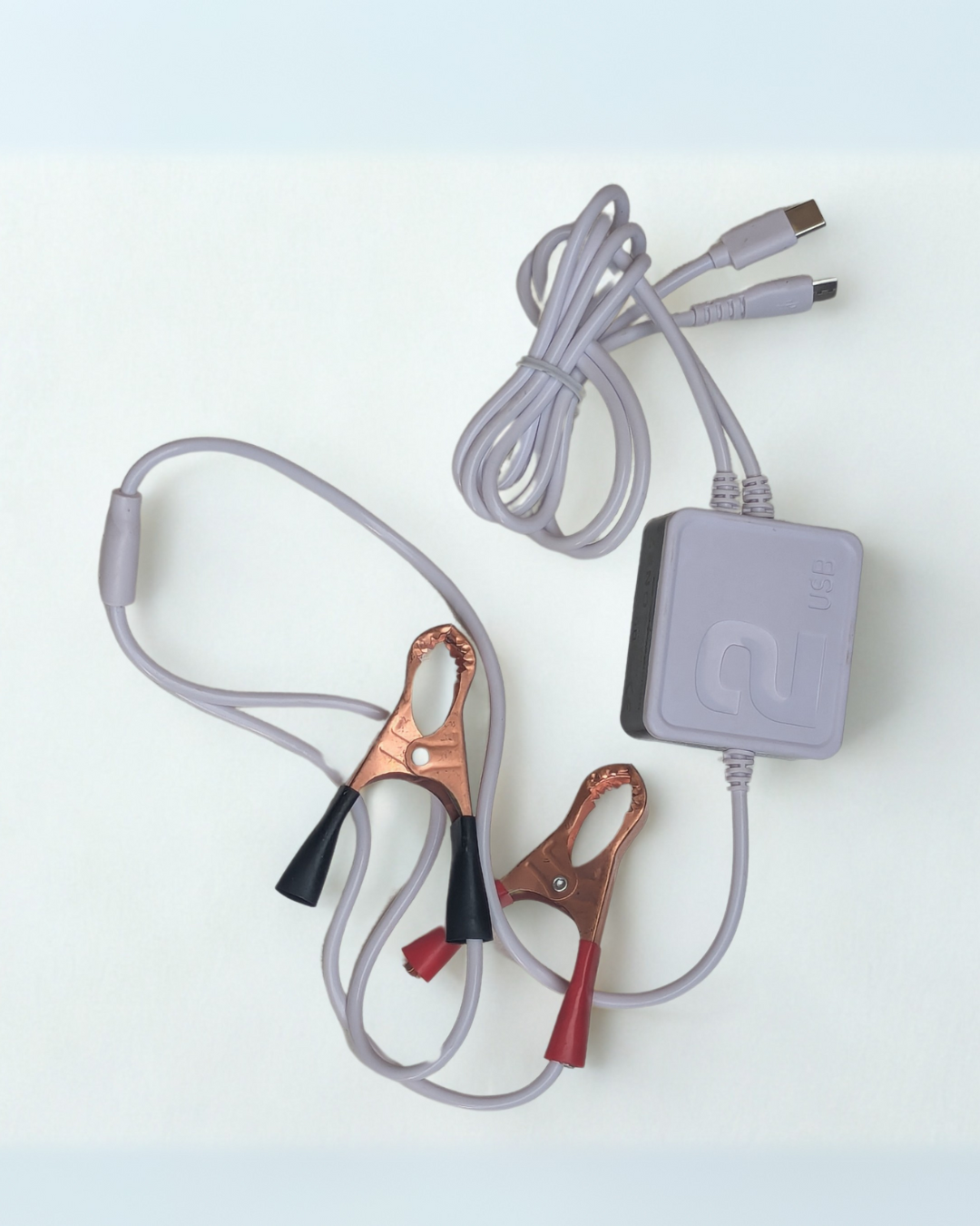 ZENO Double USB Clip Charger With Micro USB and C-type Cable– Compact, Fast, and Reliable