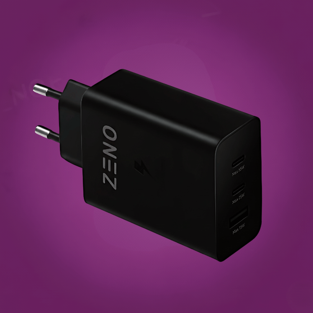 Zeno 65W Triple Port PD Charger | C type to C type cable is included