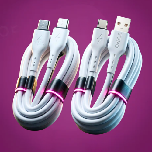 Zeno Fast Charge Cable Duo Type-C to C + USB to Type-C | Full Android Coverage